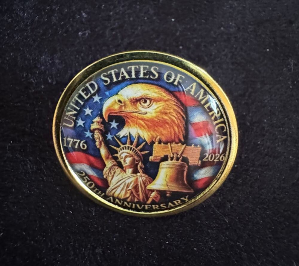 USA 250th Anniversary Lapel Pin Patriotic Americana Enamel Brooch 1” CP154